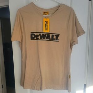Dewalt tough women's tan logo Tshirt NWT. 2 SIZES Available